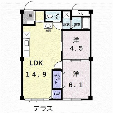 コーポラスタウン白鳥Ｃ棟・Ｄ棟の物件間取画像